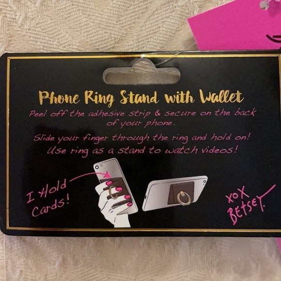 Betsey Johnson Stick On Phone Ring Wallet Leopard - Picture 6 of 6